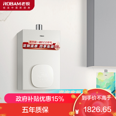 老板(Robam)16升燃气热水器天然气 水气双调 变频恒温 ECO节能 防冻 降噪 JSQ31-HT322A-16