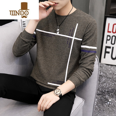 YANXU2023新款薄款毛衣男针织小衫青少年简约长袖T恤卫衣线衣男潮