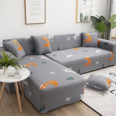 弹力懒人沙发套罩通用型全包萬能套北欧简约布艺沙发垫全盖布一 小狸 L码(沙发长度185-230cm适用)一般适合三人沙发