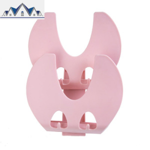 创意免打孔锅盖架多功能 双层壁挂式架子 厨房收纳用品置物架挂件 三维工匠 粉色