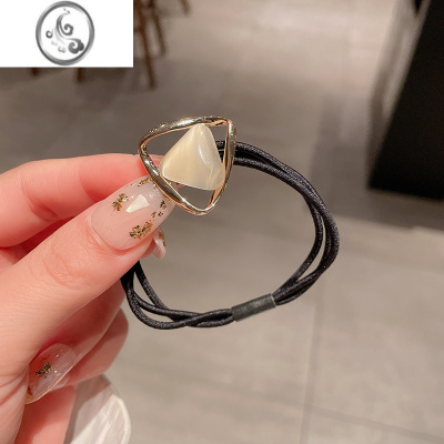 JiMi优雅气质猫眼石发圈女韩版简约扎丸子头皮筋发绳头饰马尾头绳潮