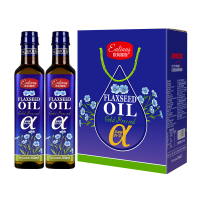 亚麻籽油500mlx2瓶礼盒装冷榨一级食用油