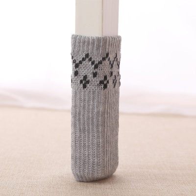 家柏饰(CORATED)双层针织桌腿桌脚保护套加厚耐磨椅子脚套凳子脚套桌椅保护垫 灰色(24只腿)