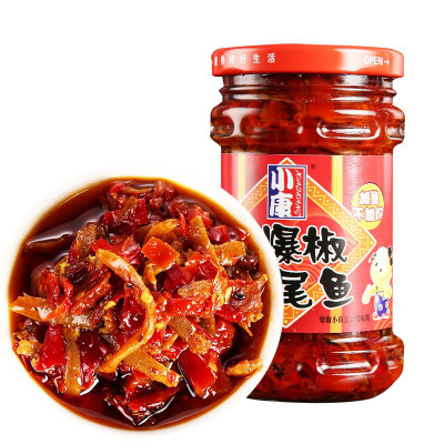 小康 爆椒凤尾yu 210克/瓶下饭酱拌面调味火锅酱辣椒酱早餐下饭菜徐州特产