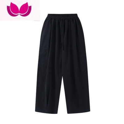 七斓妈个鸡妈 ins日系嘻哈大码工装裤阔腿直筒宽松休闲裤男女长裤