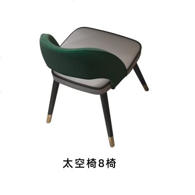 意式轻奢大理石圆形北欧餐桌一桌6椅带转盘现代简约餐桌椅组合