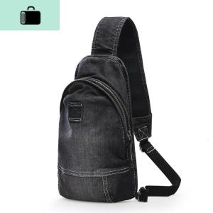 单肩包男斜挎包帆布多功能运动骑行男士包包迷你大容量胸包NEW LAKE 黑灰色男士腰包 黑灰色