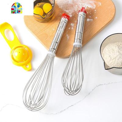 304不锈钢手动打蛋器 打发奶油鸡蛋小型搅拌棒家用烘焙工具加粗 FENGHOU [14英寸]35cm打蛋器