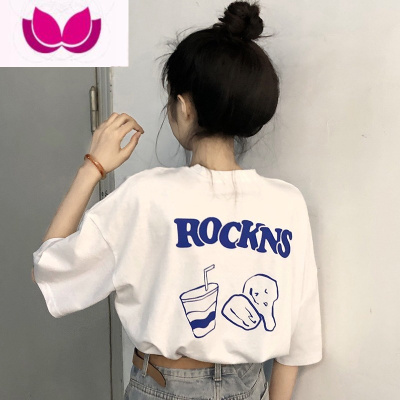 七斓白色正肩T恤女小众设计感ins潮夏季韩版内搭短袖别致上衣