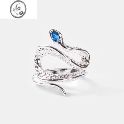 JiMi我趣! 无聊了戴个托帕石戒指! 冷淡风 蛇形 轻奢 开口可调节