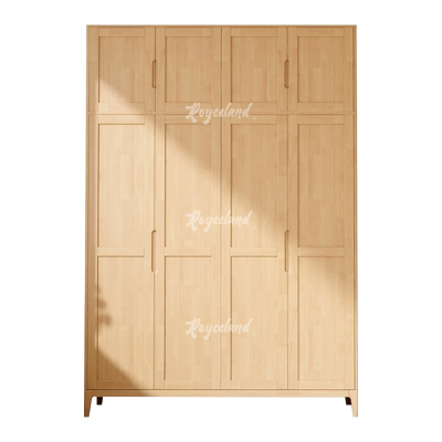洛诗莲 (RoyceLand) 简约实木衣柜四门收纳柜加顶柜