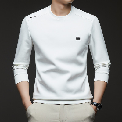 长袖印花长袖卫衣秋季长袖中年圆领男士卫衣打底衫时尚