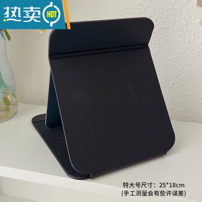 敬平大号复古化妆台式梳妆镜子公主镜折叠便携网红简约随身宿舍桌面女 黑色特大号便携式用镜