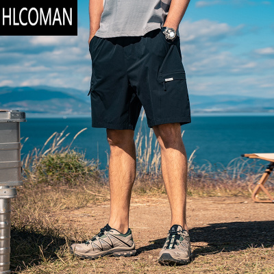 HLCOMAN薄款透气休闲工装短裤男直筒宽松五分裤夏季男款机能风中裤