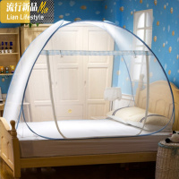 蒙古包蚊帐三开公主圆顶拉链单双人有底无底1.2m1.5m1.8m米床 三维工匠