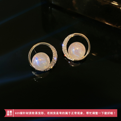 2023年新款网红耳钉简约圆圈珍珠耳环法式轻奢气质时尚耳饰女送女朋友老婆情人节七夕生日礼物