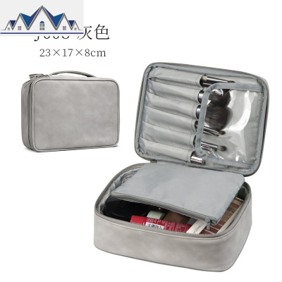 网红化妆包大号 便携韩国简约手提洗漱包收纳盒大容量男士化妆箱 三维工匠收纳包