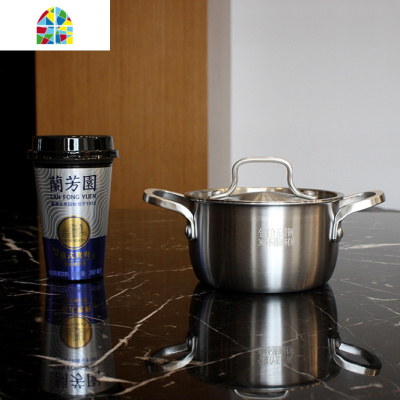 不锈钢奶锅304加厚 德质 14cm婴儿辅食锅4寸双耳汤锅泡面碗 FENGHOU 16cm双耳汤锅
