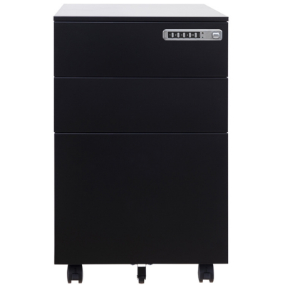 晋舰 活动柜矮柜储物柜文件柜资料柜挂劳柜带锁带轮小柜 静夜黑密码锁