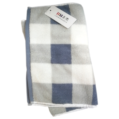 简约格子款纯棉吸水大毛巾 35*75 条