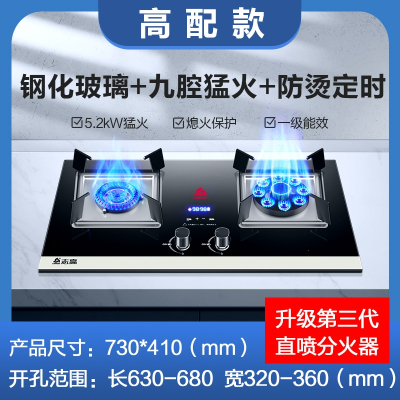 志高(CHIGO)煤气灶双灶燃气灶家用嵌入式天然气灶台式液化气灶猛火灶炉具_高配升级定时防烫鸳鸯_液化气