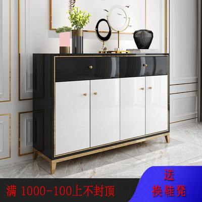 轻奢鞋柜现代简约大理石家用大容量口隔断超薄入户玻璃玄关柜