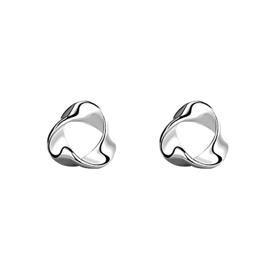 925三角形波浪莫比乌斯环耳钉女纯银耳环耳饰小巧简约ins风送女朋友老婆情人节七夕生日礼物