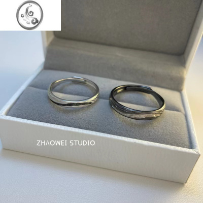 JiMi情侣对戒S925银银戒指一对情侣款男女小众设计情人节礼物送女友