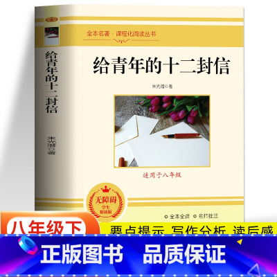给青年的十二封信 [正版] 给青年的十二封信朱光潜原著完整版 初二八年级下册人教版课外读本 初中生课外世界名著书籍 青少