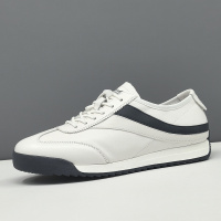 真皮板鞋男款潮流百搭鞋子欧洲站男鞋男士小白鞋轻奢一脚蹬懒人鞋