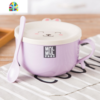 可爱新中式家用不锈钢吃饭大号便当盒带盖饭盒汤饭碗宿舍泡面碗 FENGHOU 蓝色