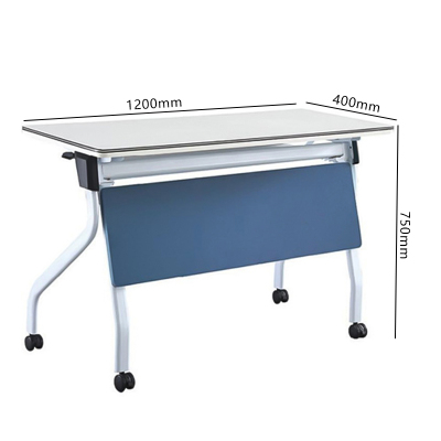 榭邦 办公家具 1.2米蓝色双人位折叠会议桌 1200*400*750mm