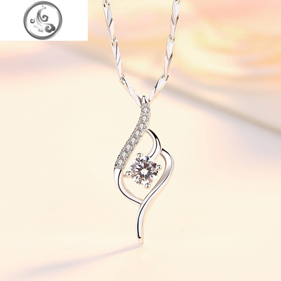 项链女锁骨链s999纯银吊坠简约学生潮饰品定情纪念送女友 JiMi