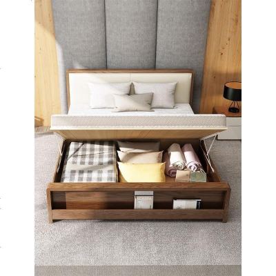 北欧实木床1.8/1.5米高箱现代简约储物皮床卧室主卧双人箱体木床