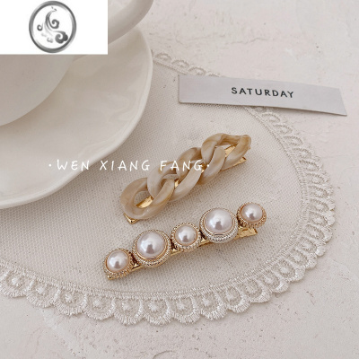 JiMiins风链条珍珠发夹组合 百搭发卡边夹网红刘海夹女韩国发饰头饰品