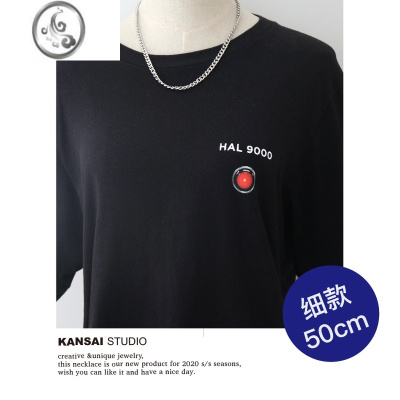 JiMi百搭基础款钛钢项链土酷蹦迪情侣男女不掉色nk链子朋克嘻哈