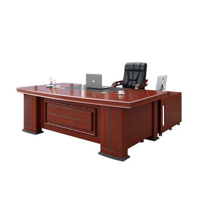 易企采 老板桌1600*800*760mm 新中式单人办公桌简约现代高档总裁桌大班台办公室家具大气老板桌