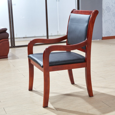 尔迈 会议椅办公椅职员椅老板椅带靠背皮坐曲木椅带扶手将军椅 西皮