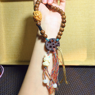 新品六道木老料手串手持本命年手链天然降龙木文玩佛珠护身念珠款送女朋友老婆情人节七夕生日礼物