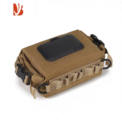 三维工匠户外露营湿纸巾抽纸盒 迷彩防水帆布纸巾袋 方形手提纸巾收纳袋 卡其色