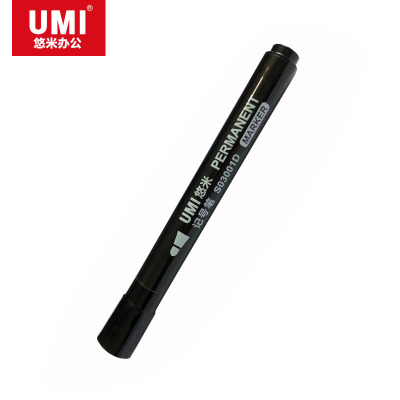 悠米 简约单头记号笔3mm S03001D 黑 10支/盒 3盒装