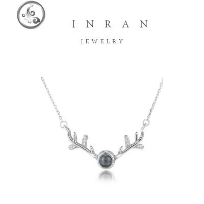 一鹿有你项链女纯银锁骨链吊坠潮抖音网红ins轻奢投影送女人 JiMi