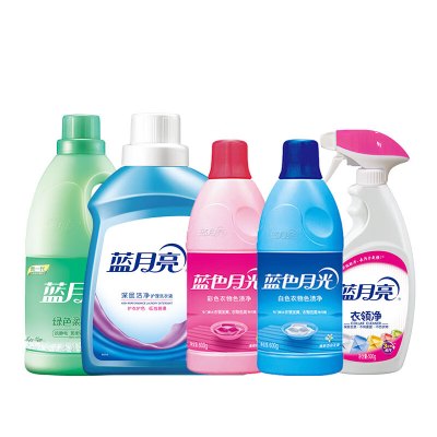 蓝月亮薰洁净2kg+玉铃兰2kg+蓝色色渍净600g+蓝色彩色色渍净600g+喷雾型衣领净500g