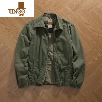 YANXU日系休闲夹克男秋季水洗做旧复古户外耐磨长袖外套男士潮