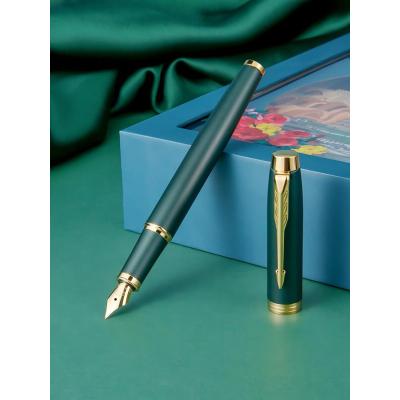 派克(PARKER)钢笔 签字笔 学生男女生日练字书法文具套装新年礼物 IM复古绿流金墨水笔+大唐盛世礼盒