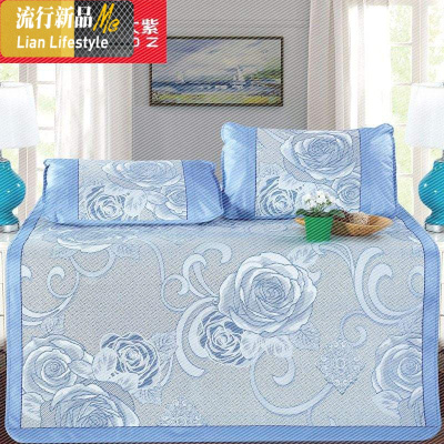 三件套2米席双人床藤乘双人床凉席竹席床双人藤席合格品牛皮席 三维工匠