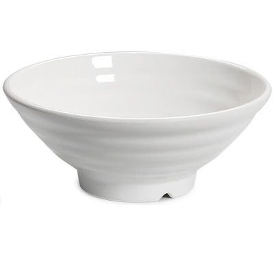 面馆专用密胺面碗商用仿瓷塑料防摔餐具牛肉汤拉面碗麻 白色 8英寸 直径20.2厘米高8厘米