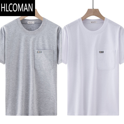 HLCOMAN中老年短袖t恤男中年爸爸夏季汗衫50到70岁休闲宽松半袖上衣