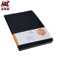 凌美盛 PU软皮面A5商务笔记本 25K记事本80克米黄纸14.1*20.5cm 70张721-25黑色 可定制印刷/本