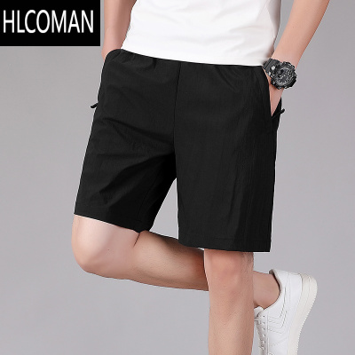 HLCOMAN五分裤男士夏季冰丝薄款速干透气休闲宽松加大码运动短裤沙滩裤子